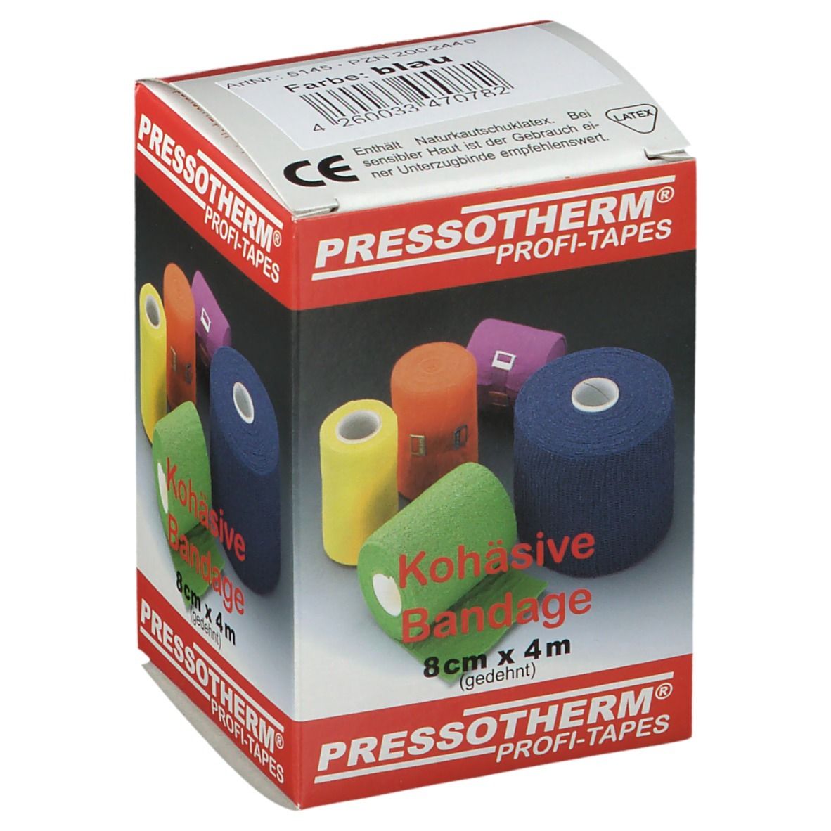 Pressotherm® Kohäsive Bandagen 8 cm x 4 m blau