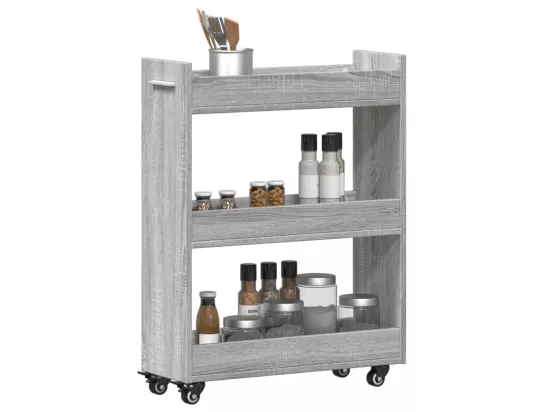 Armoire avec roues sonoma gris 60x22x79 cm bois d'ingénierie