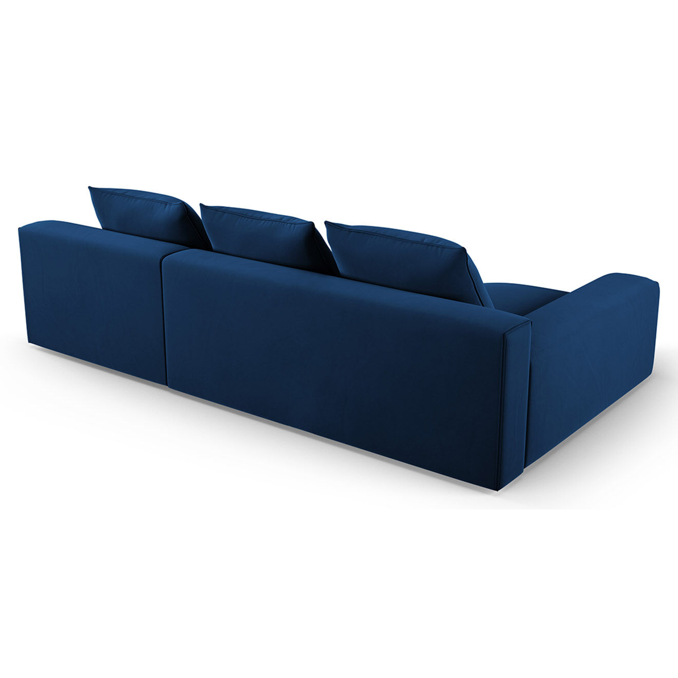 Mazzini Sofas Canapé d'angle Gauche Velours Ivy 4 Places bleu roi - 280x137x89 cm