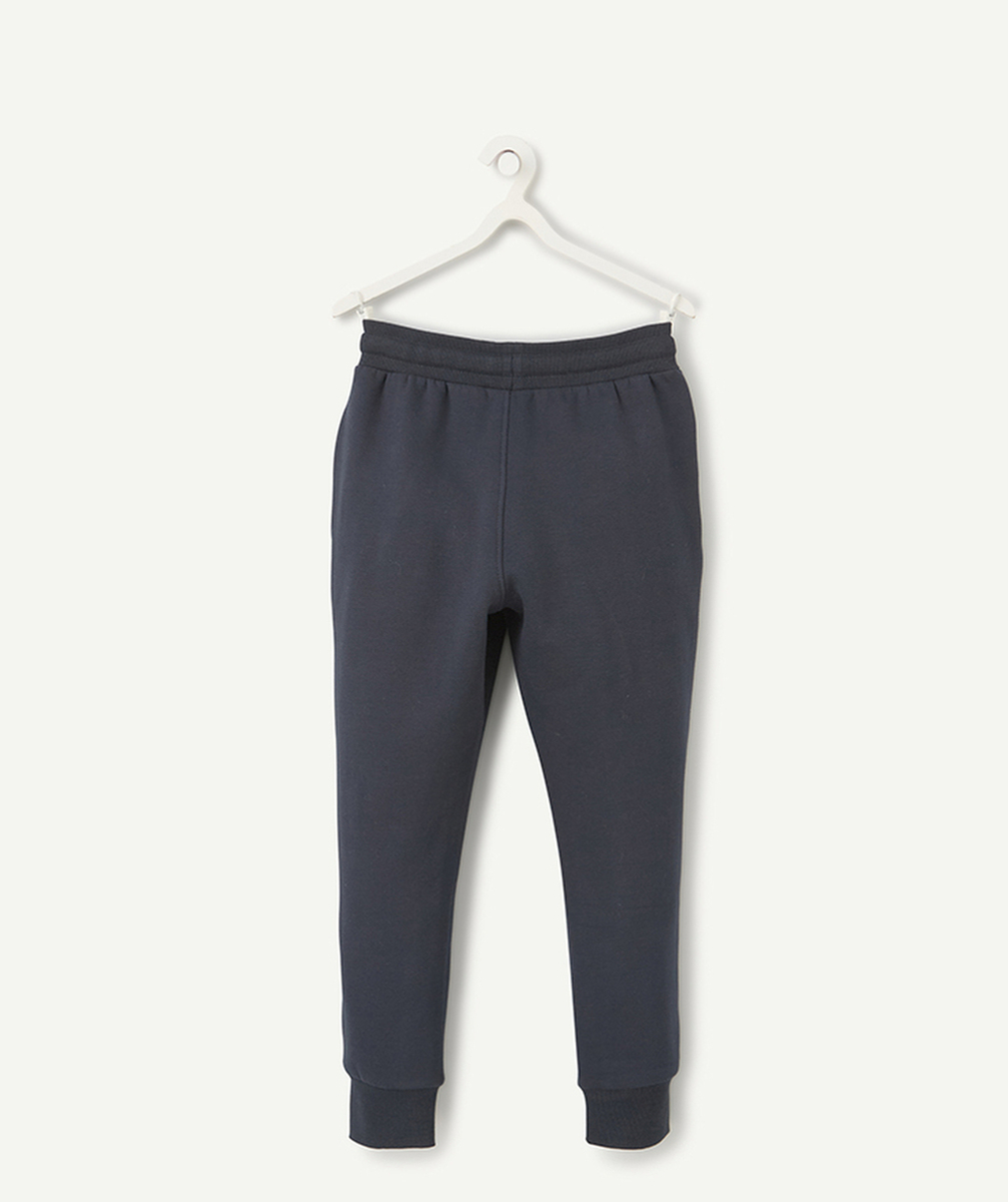 PANTALON DE JOGGING GARÇON EN MAILLE BLEU MARINE