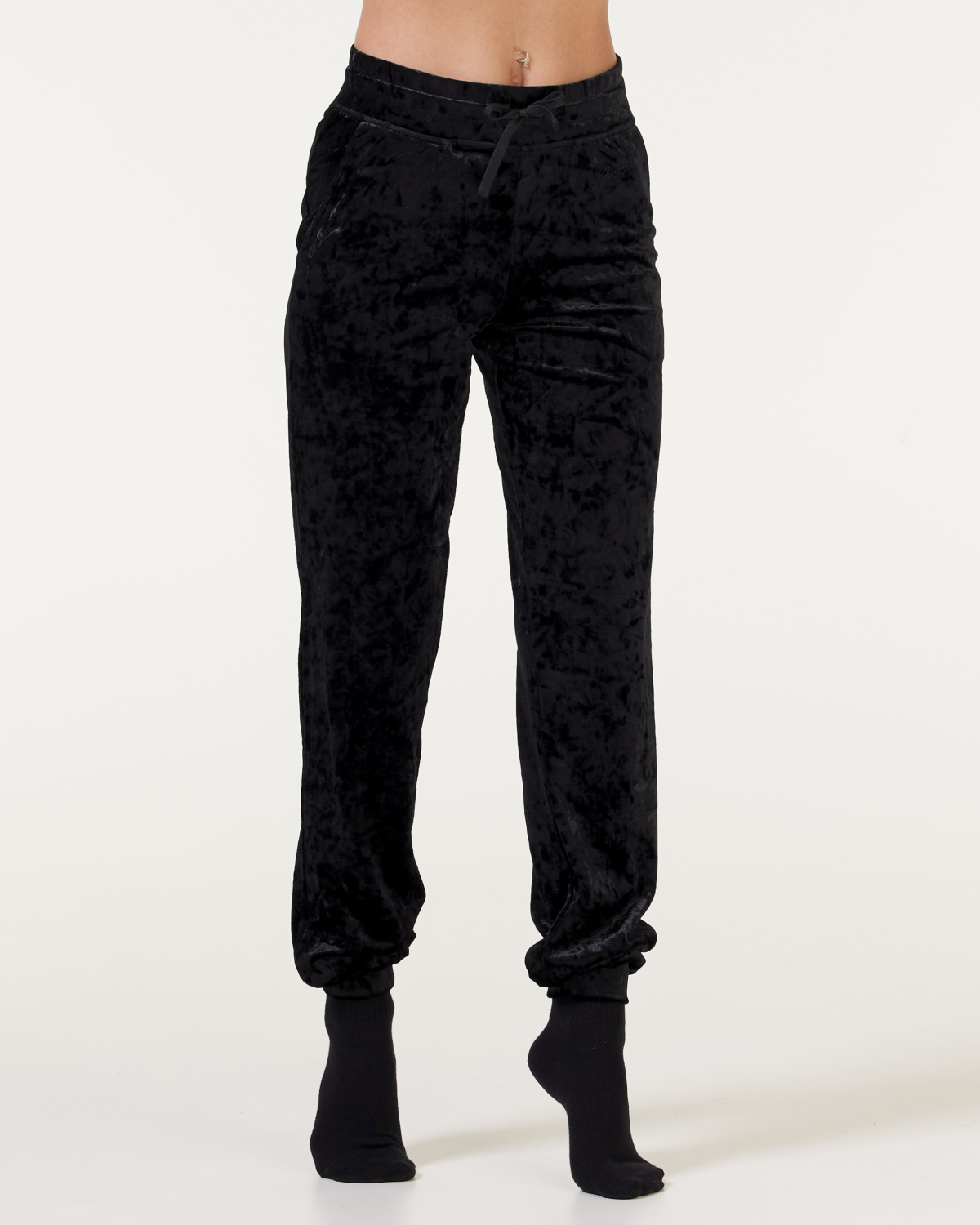 Bumpro Crush Velvet Joggers Black