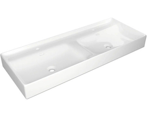 Jungborn dubbele wastafel NOVE 121 x 46 cm wit glanzend