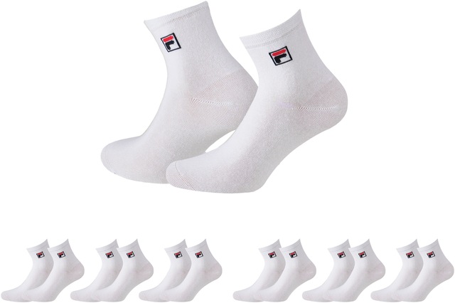 Fila Kurzsocken »UNISEX QUARTER PLAIN SOCKS« 6er Pack, 6 Stk. tlg. mit Logo-Schriftzug