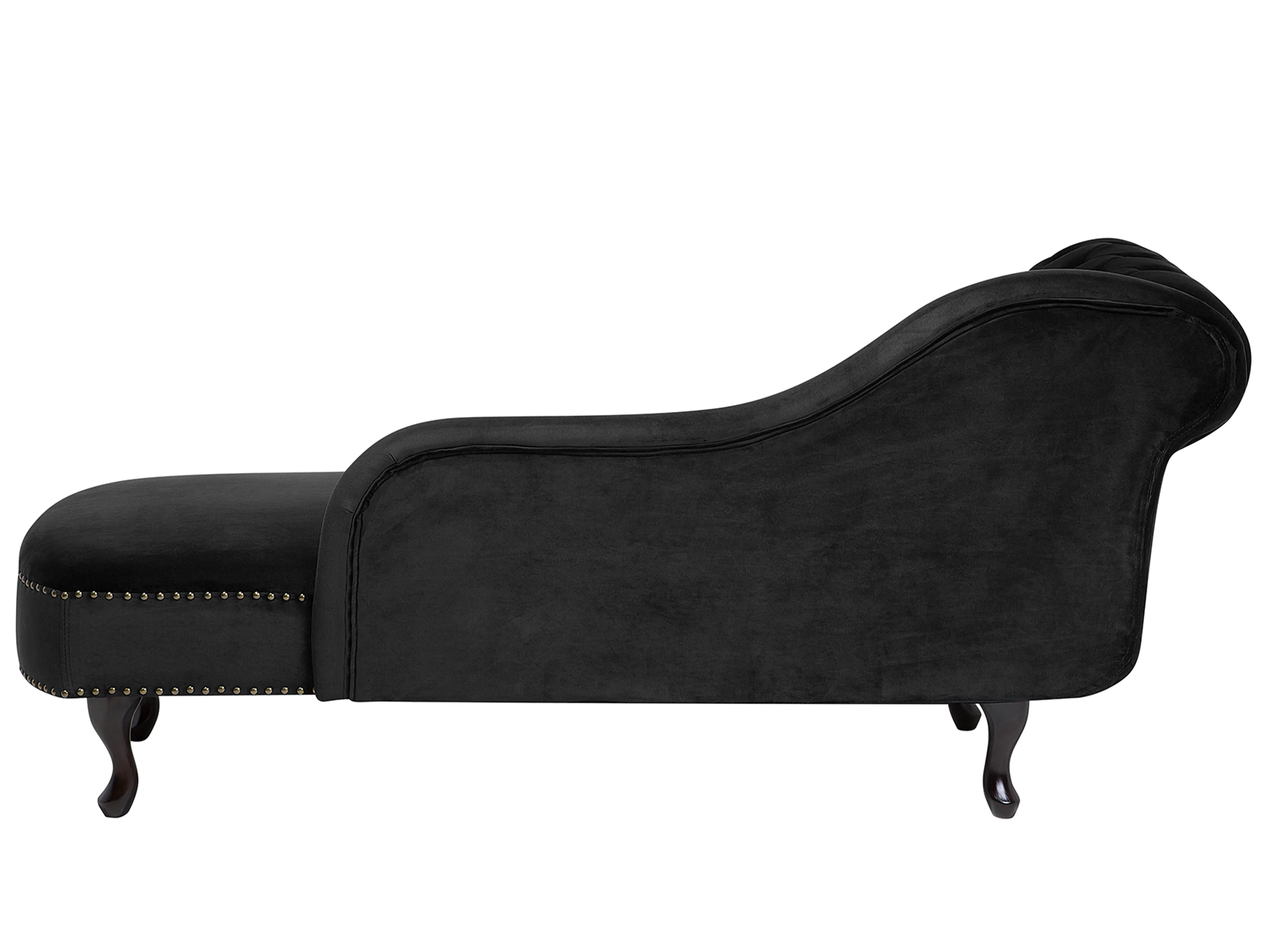 Linkszijdige chaise longue NIMES Fluweel Zwart