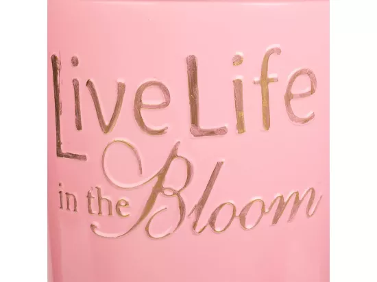 Vase en métal rose 24xd19x30/32.5h b:13