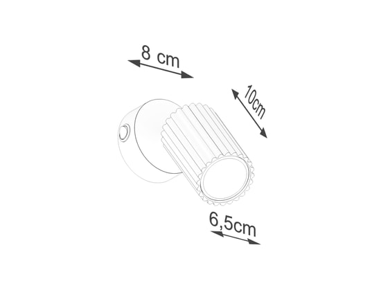 SOLLUX LIGHTING - Applique karbon blanc avec interrupteur
