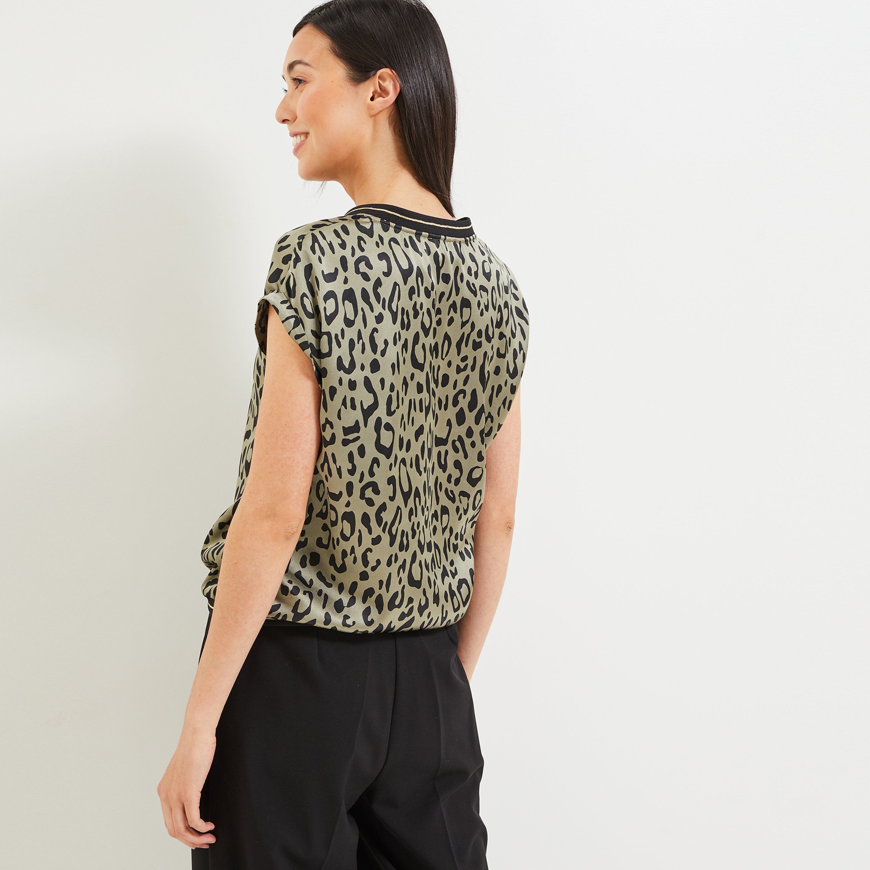 Blouse imprimée femme - CAMEL