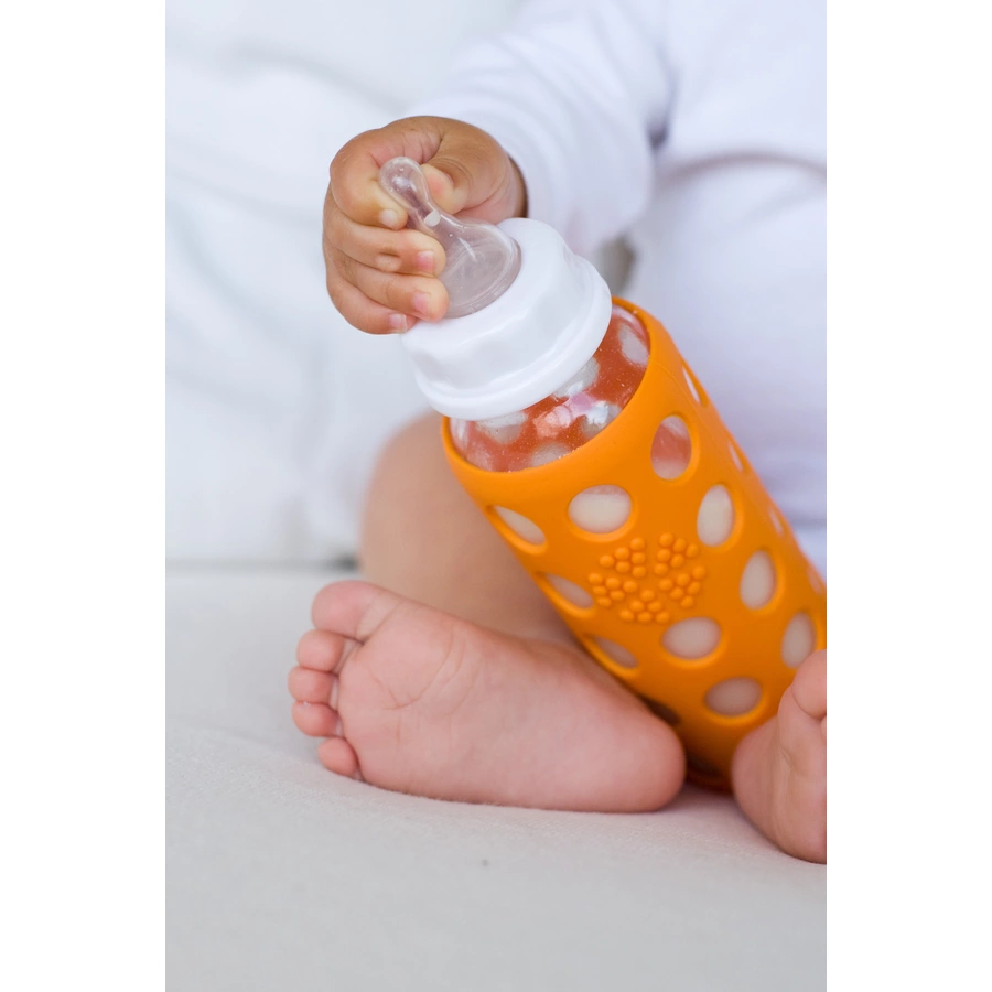 lifefactory Babyflasche aus Glas in papaya 250 ml