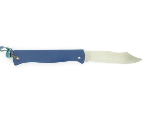 Douk Douk 200 Inox - Manche Acier Couleur BLEU - GAINE CUIR Couteau de poche Le Thiers par Cognet Douk Douk