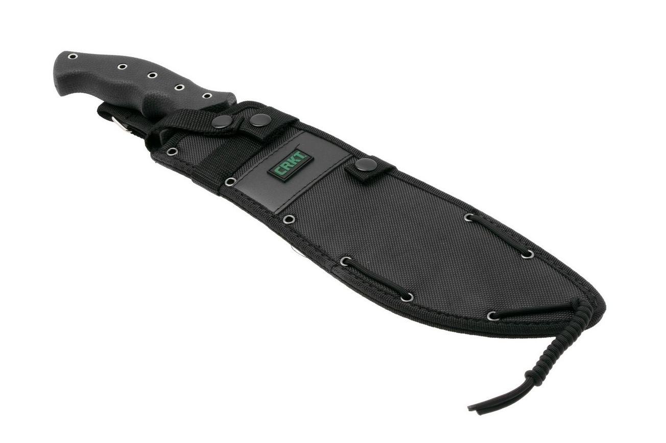 CRKT Chanceinhell K910KKP, Black Powdered 65Mn Carbon Steel, Black GRN Machete, Ken Onion design
