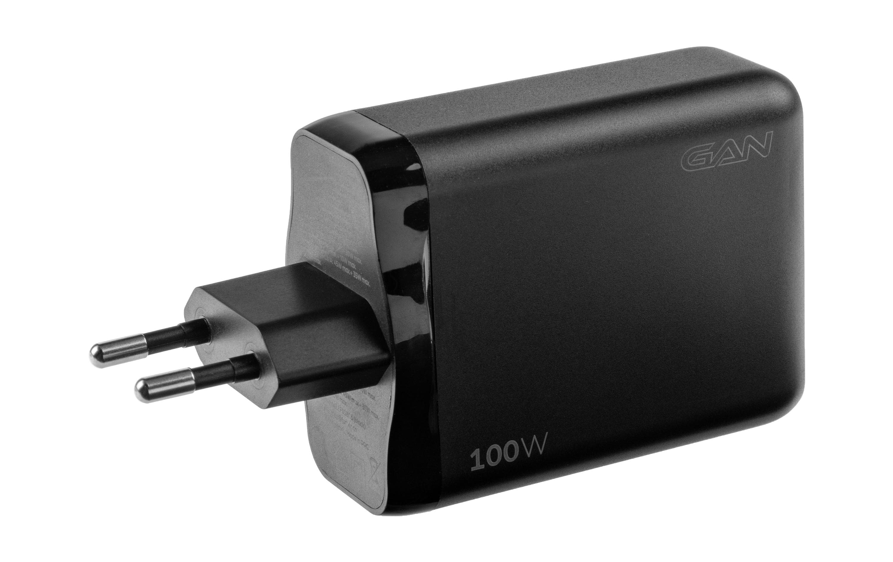 USB-Wandladegerät Quad 3C1A 100 W GaN SchwarzLadeadapter mit drei USB-C-Ports und einem USB-A-Port