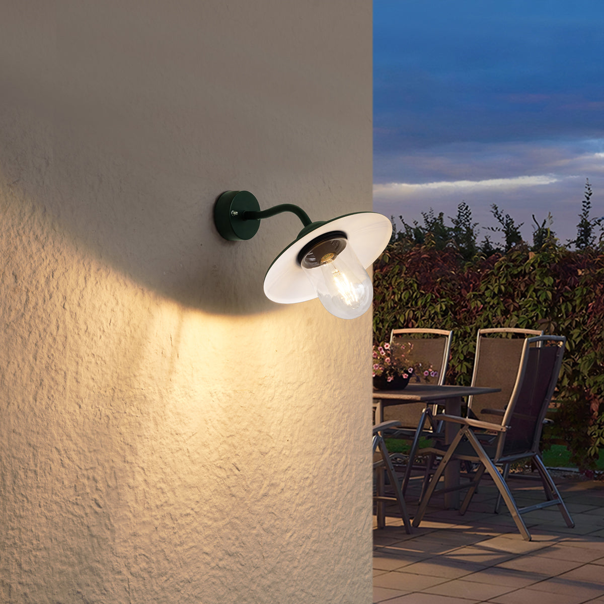 QAZQA Buitenwandlamp donker groen IP44 - Munich