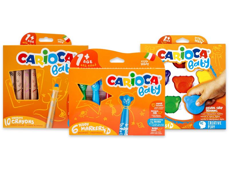 Carioca Malset Baby 22 Stück, Mehrfarbig Malstifte-Set für Kleinkinder