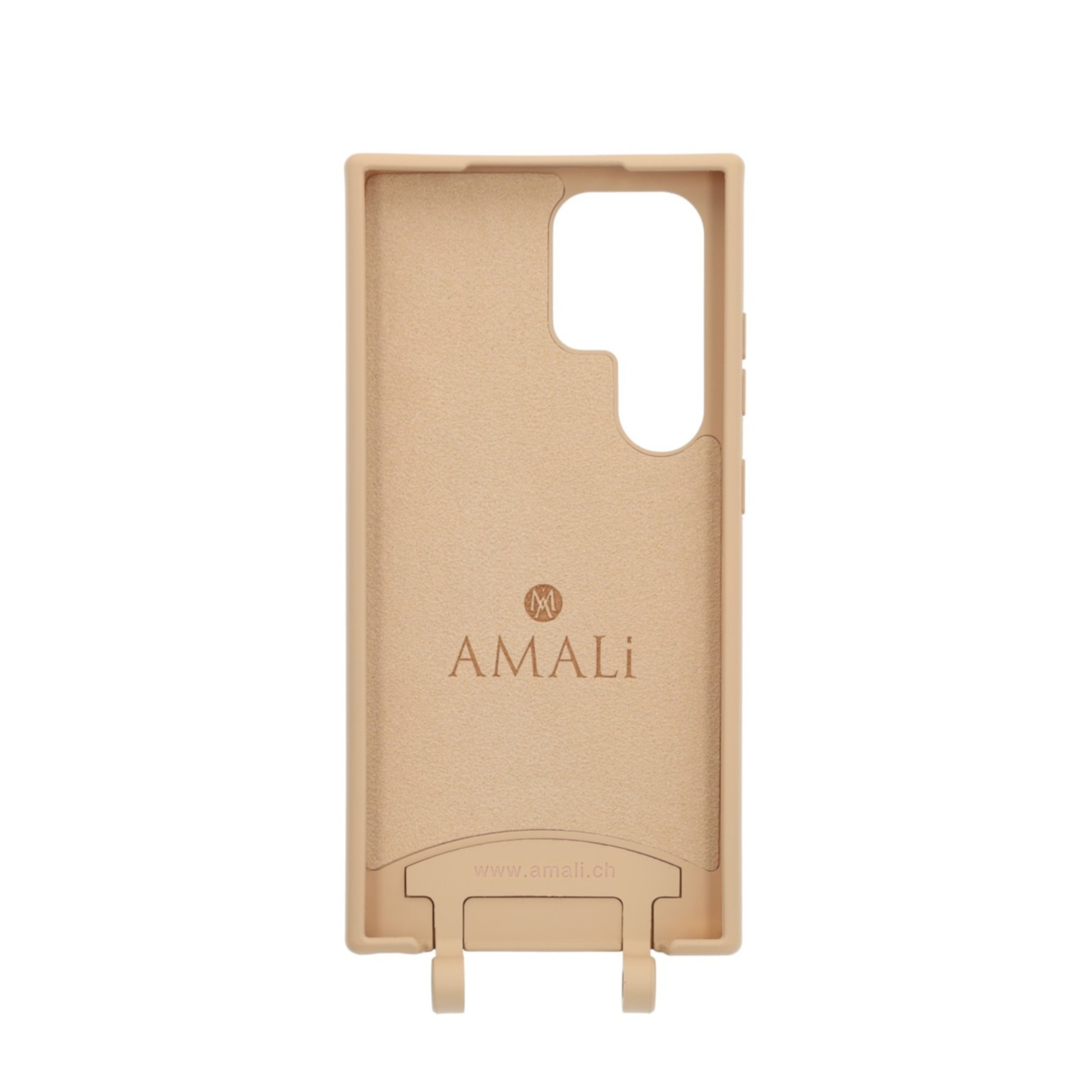 Samsung Galaxy S24 Ultra Handy Hülle Elegantes Case mit abnehmbarem Necklace Adapter - Nude / Silver