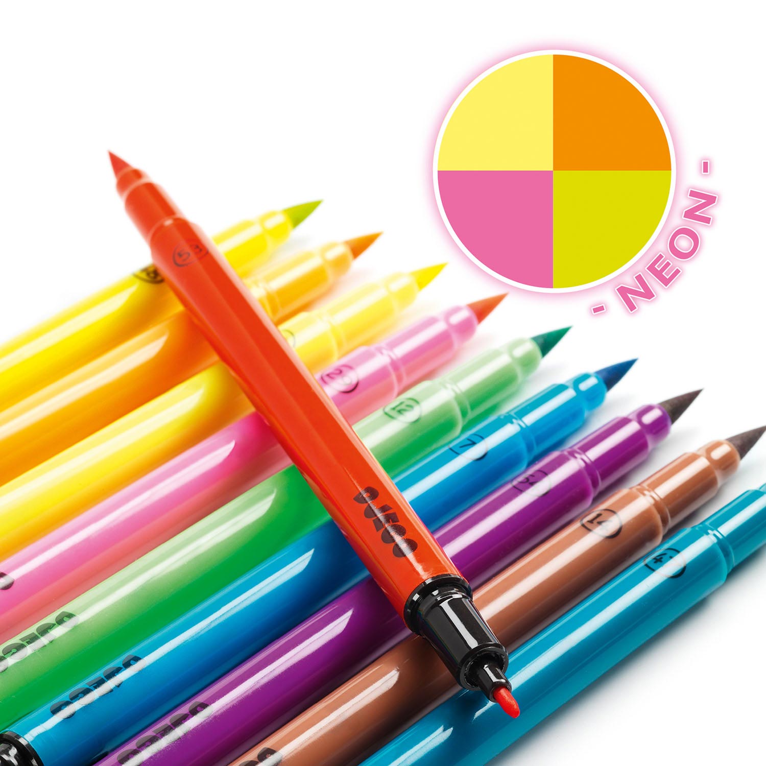 Djeco Dubbele Viltstiften Neon, 10st.