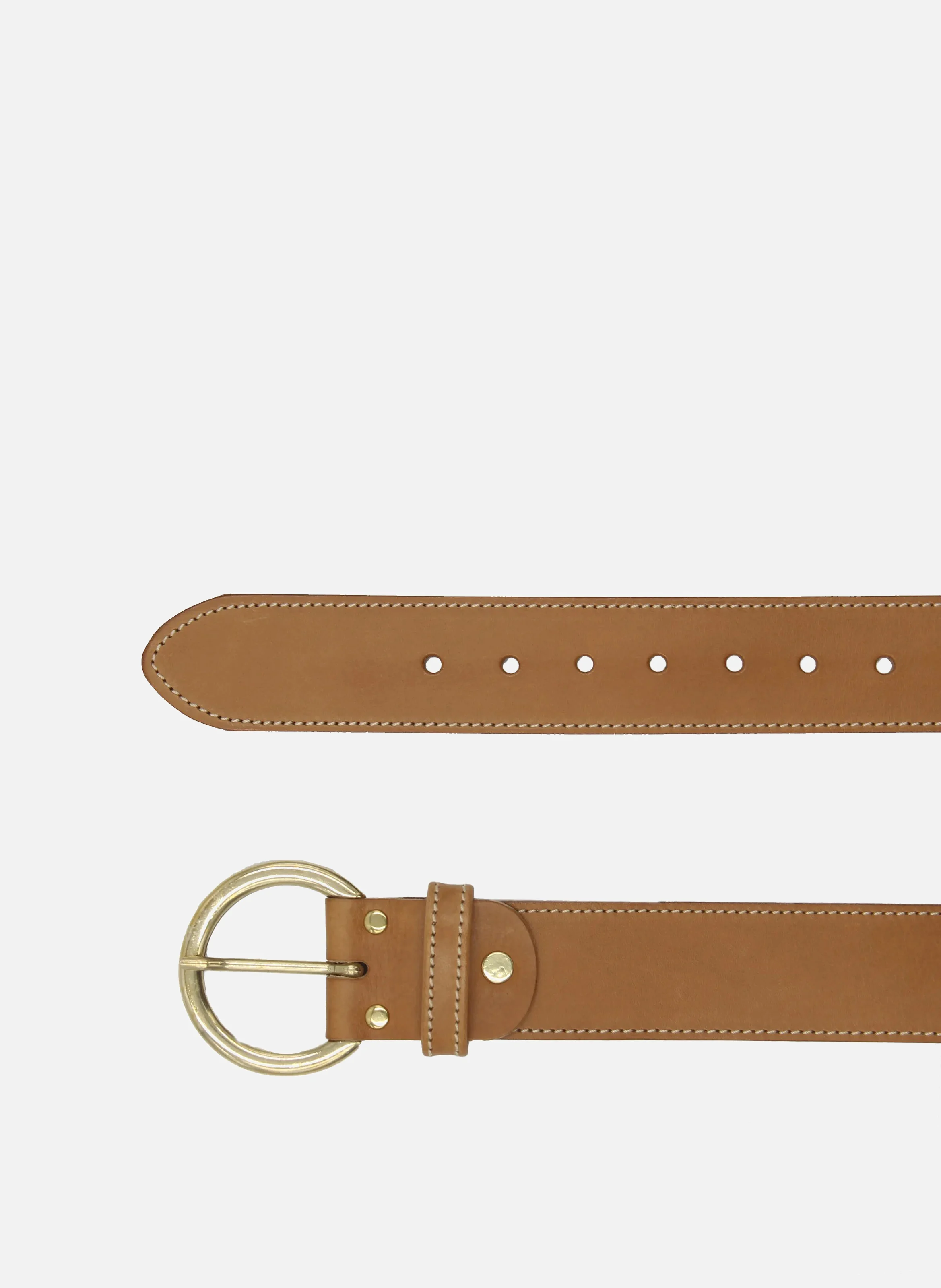 Ceinture bohème cuir lisse | Marron