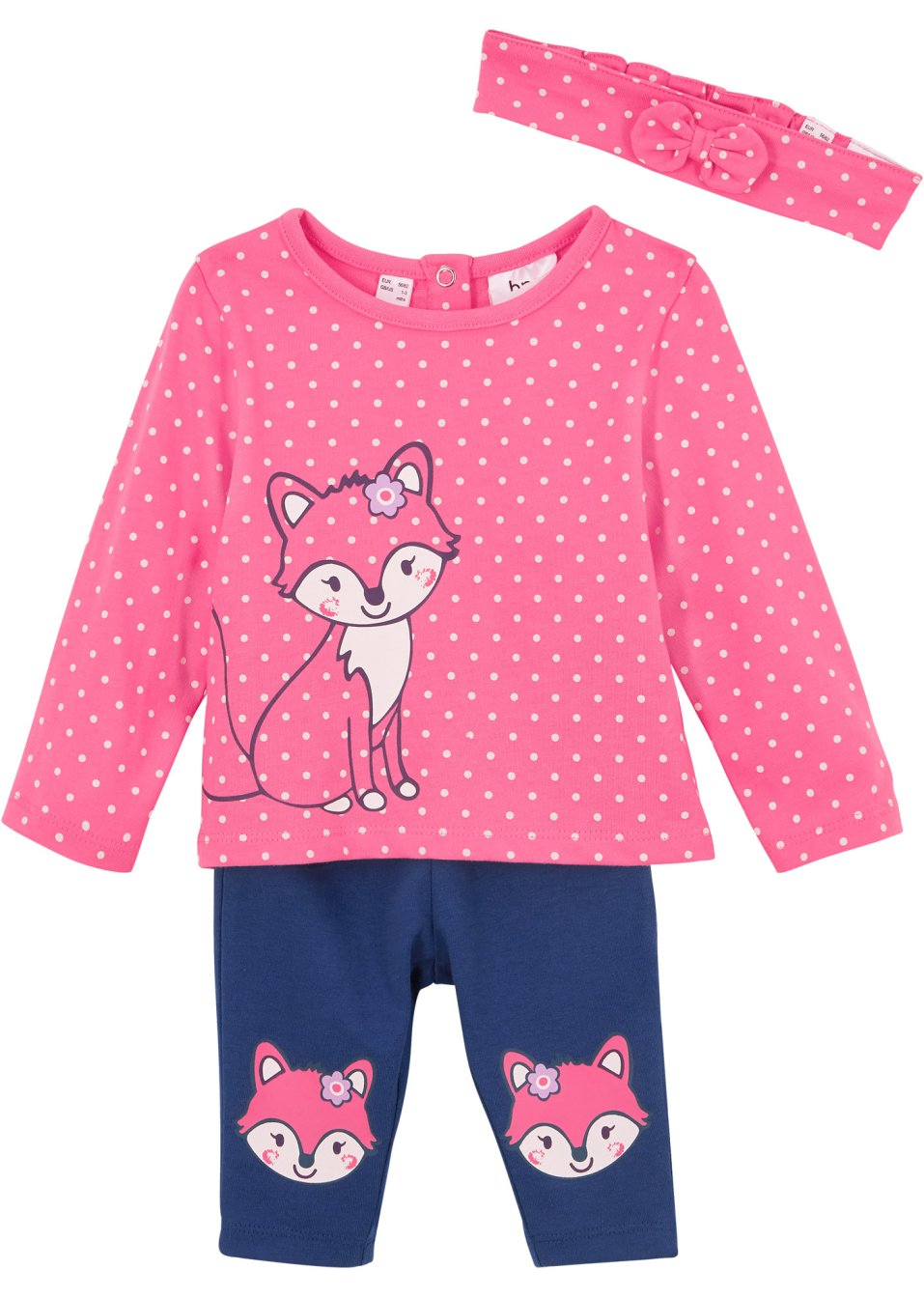T-shirt bébé, legging, bandeau (Ens. 3 pces.) coton
