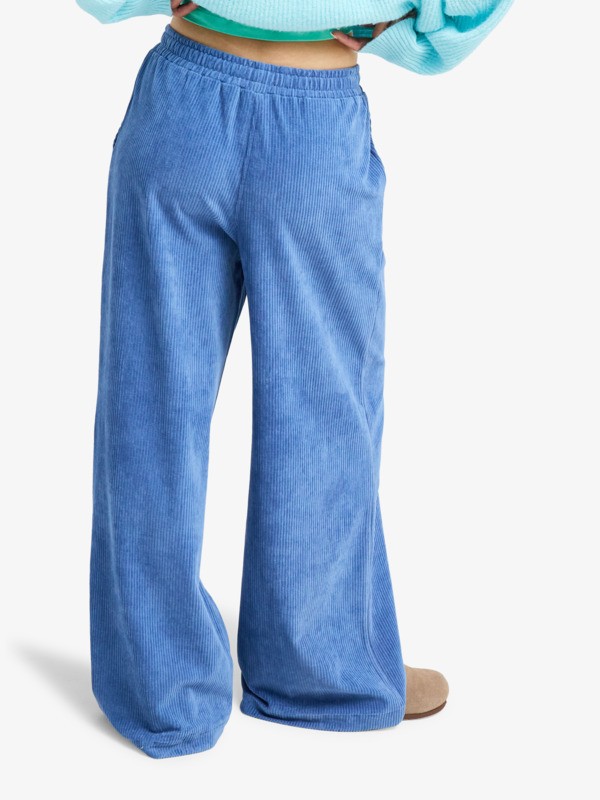 Lekeitio Knit Easy Wear/Coupe confortable - Pantalon en velours côtelé Bleu Femme
