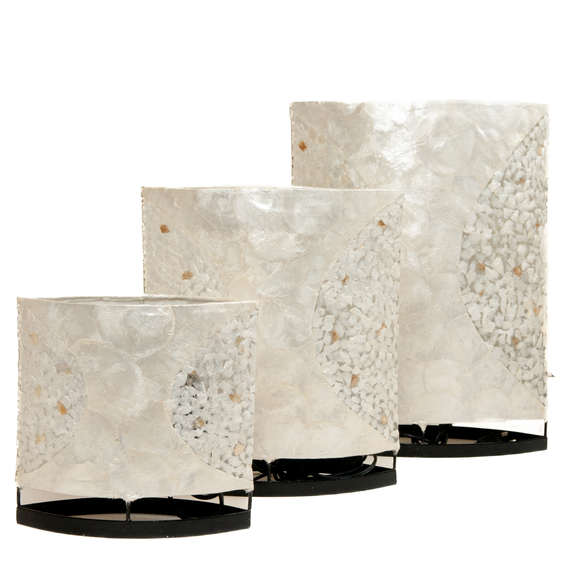 Capiz schelpen staande lamp ovaal mozaïek maat Small