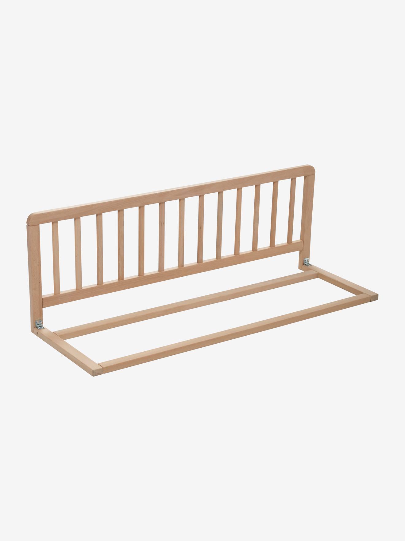 Grade de cama de madeira lisa bege claro