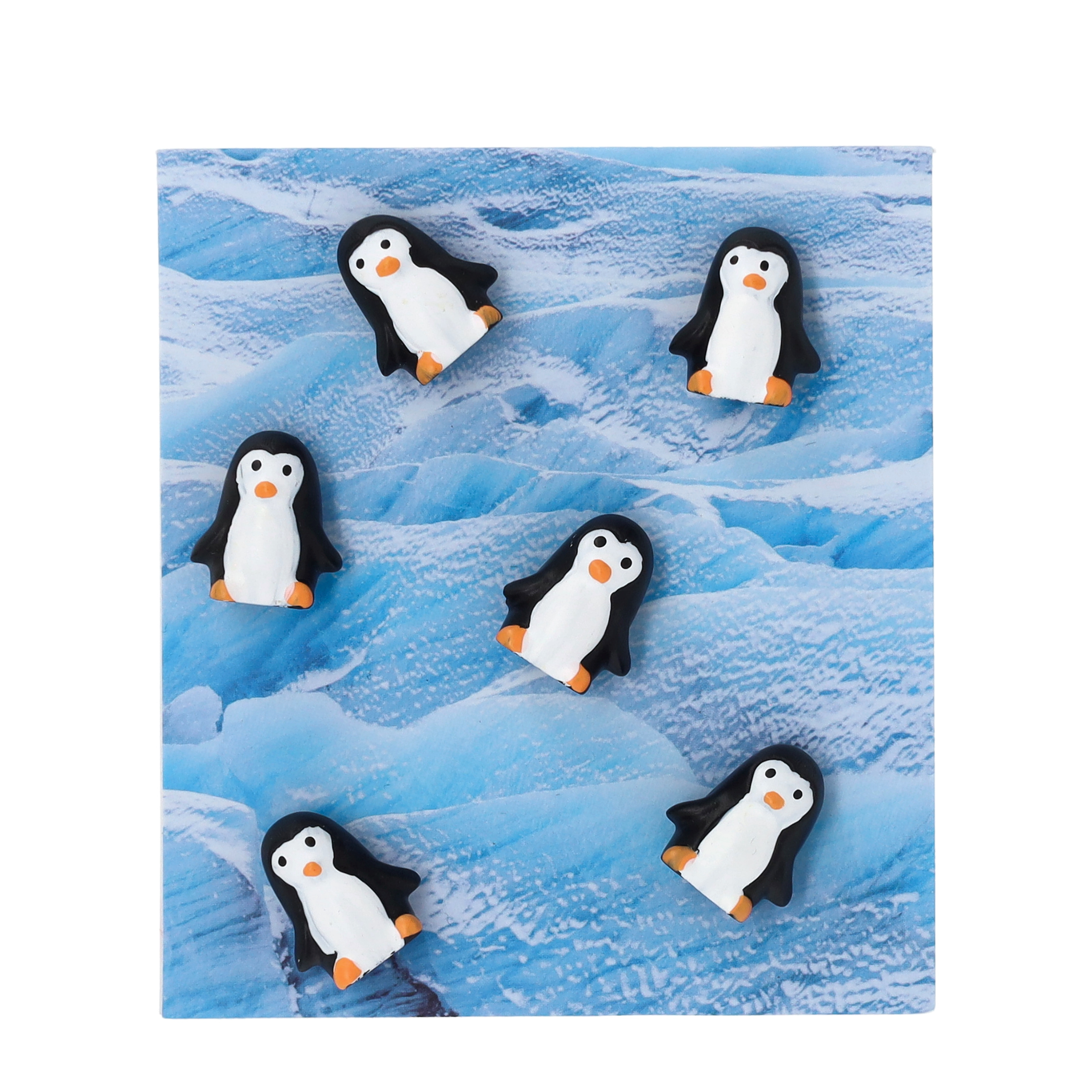 (6er Set) 3D Magnet Deko Notizmagnet für Whiteboard   Kühlschrank (FA4620) - Pinguin