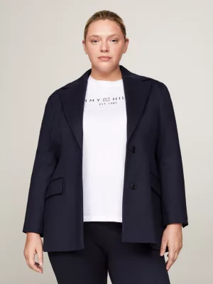 Blazer Slim Fit de Abotoamento Simples Curve