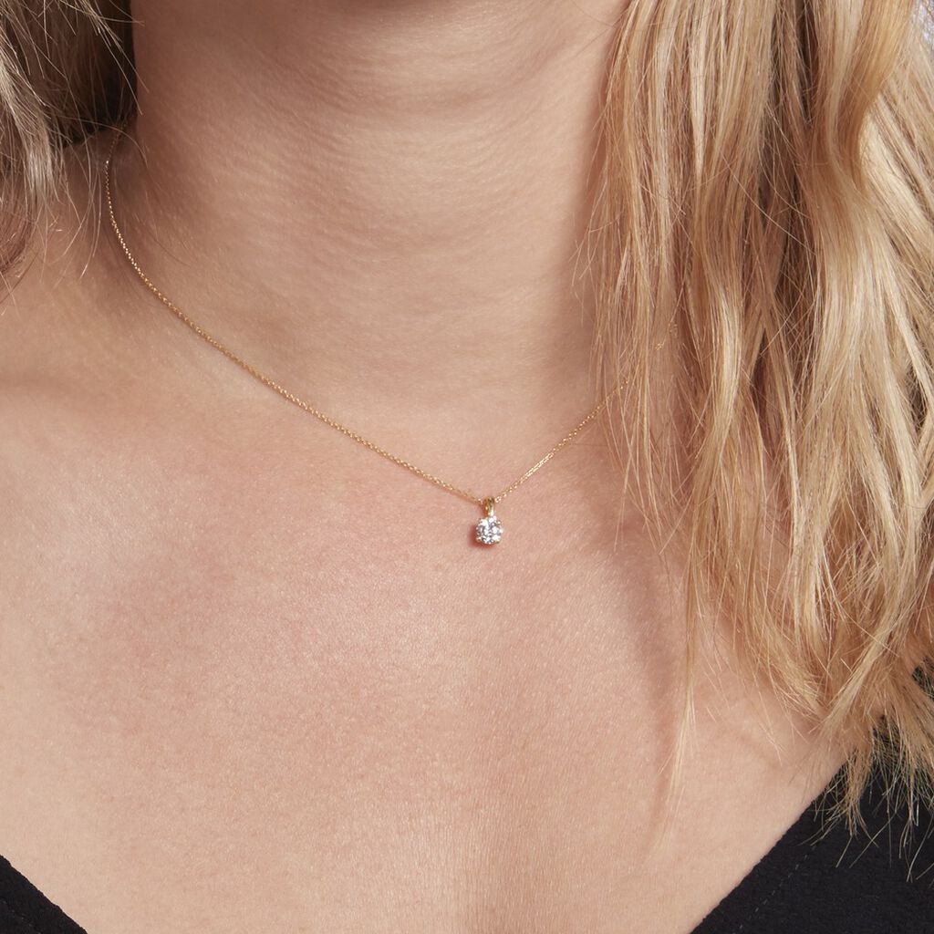 Collier Aphrodite Or Jaune Diamant Synthetique