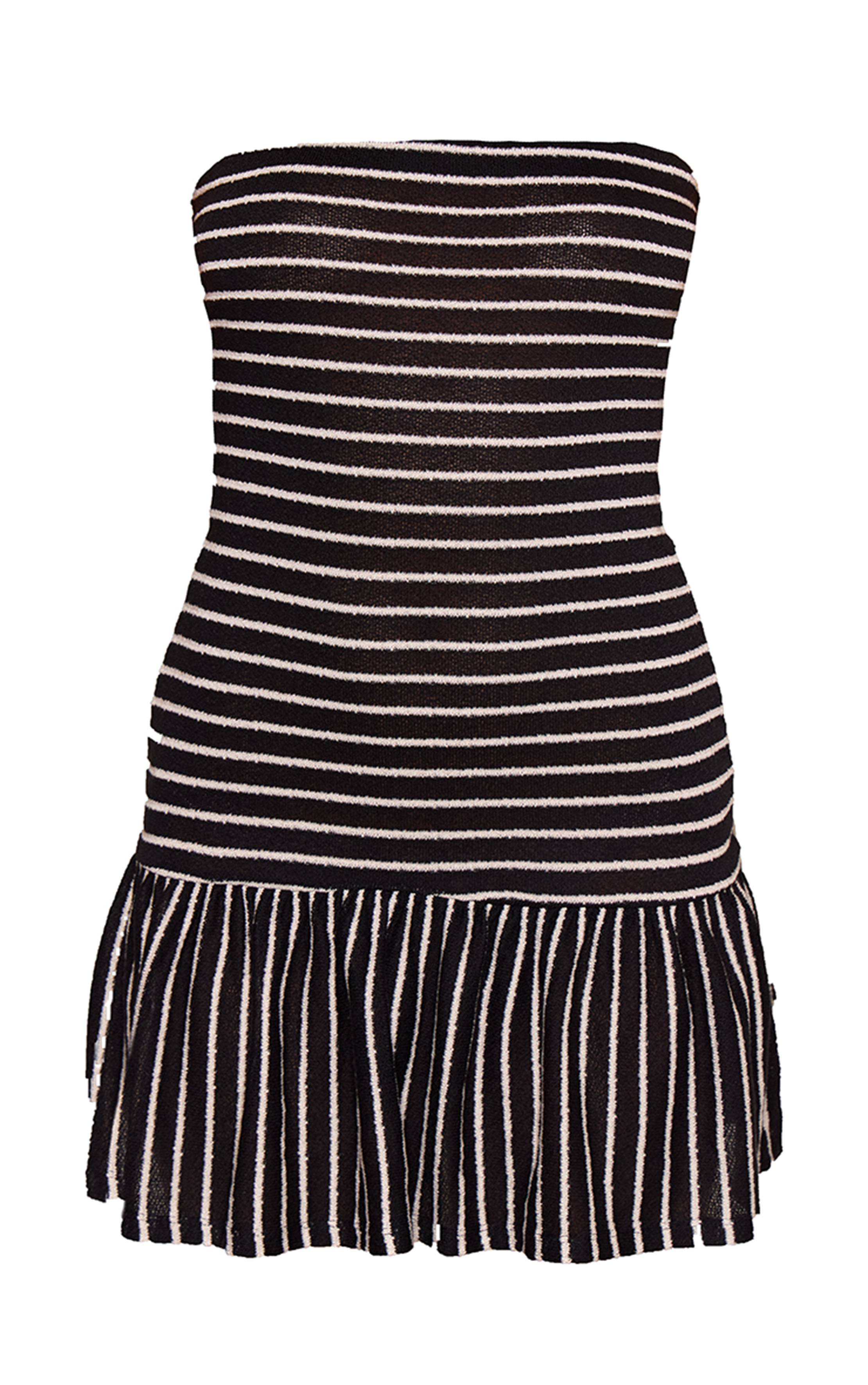Noir Robe Mini Bandeau À Rayures