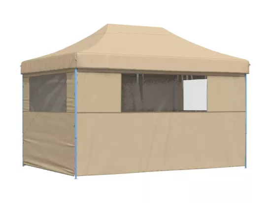 Tente de réception pliable escamotable avec 4 parois latérales