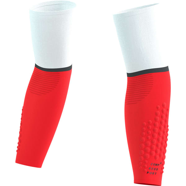 Manchon de compression COMPRESSPORT ARMFORCE ULTRALIGHT WHITE/FLUO RED