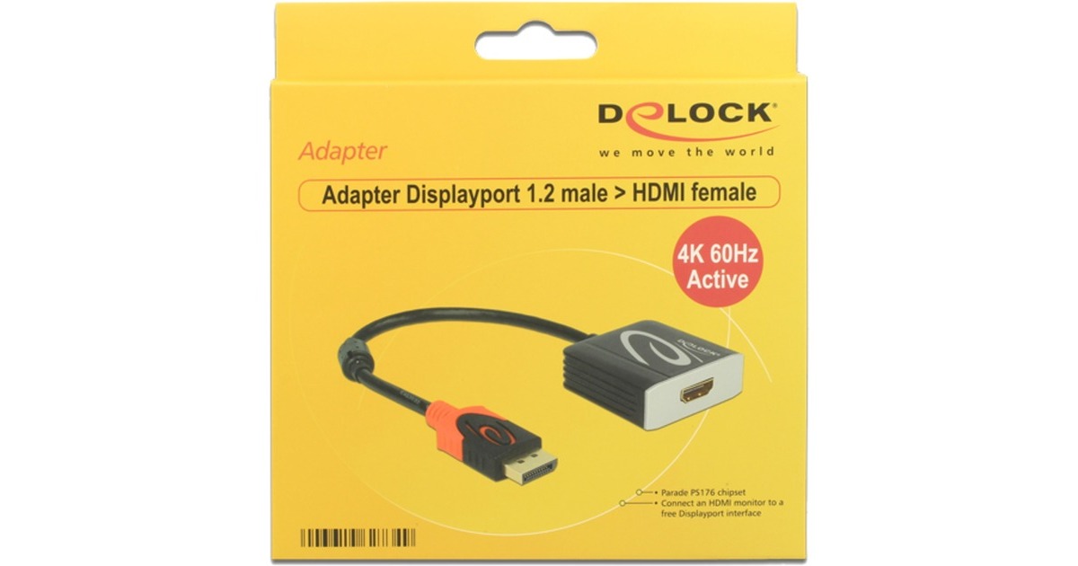 DeLOCKAdapter Displayport 1.2 > HDMI 4K 60 Hz Active  (62734)