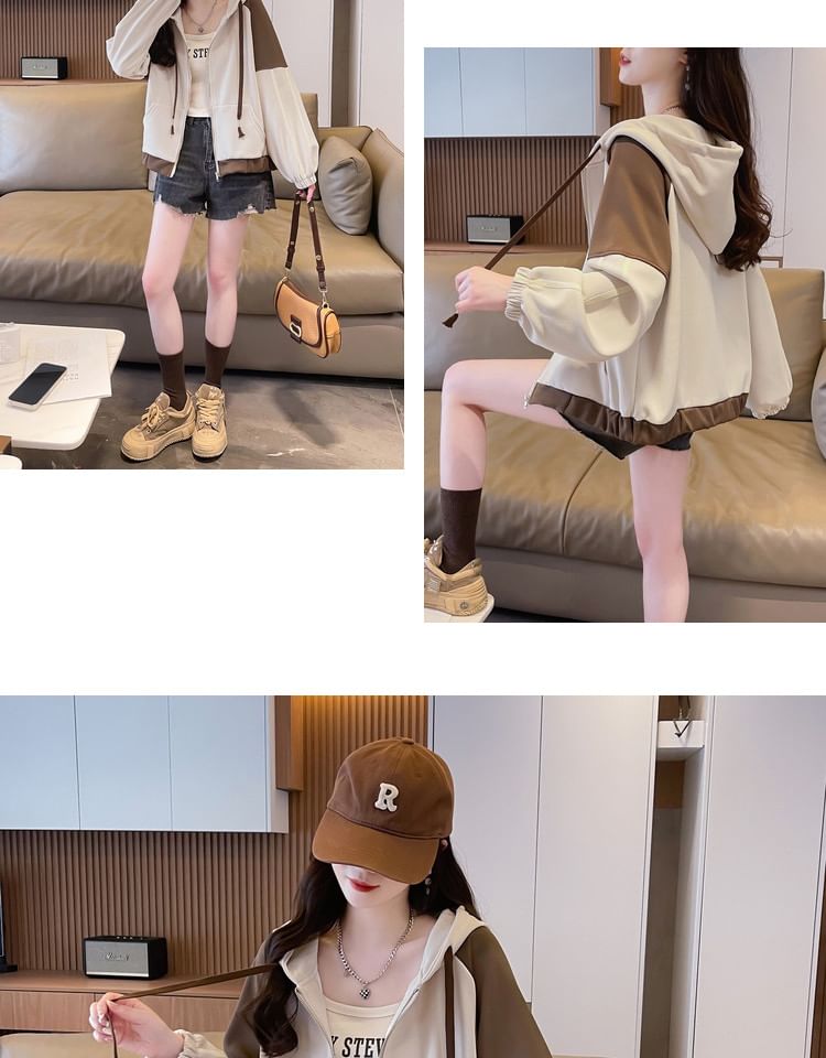 Mywaki - Gestreepte hoodie met rits