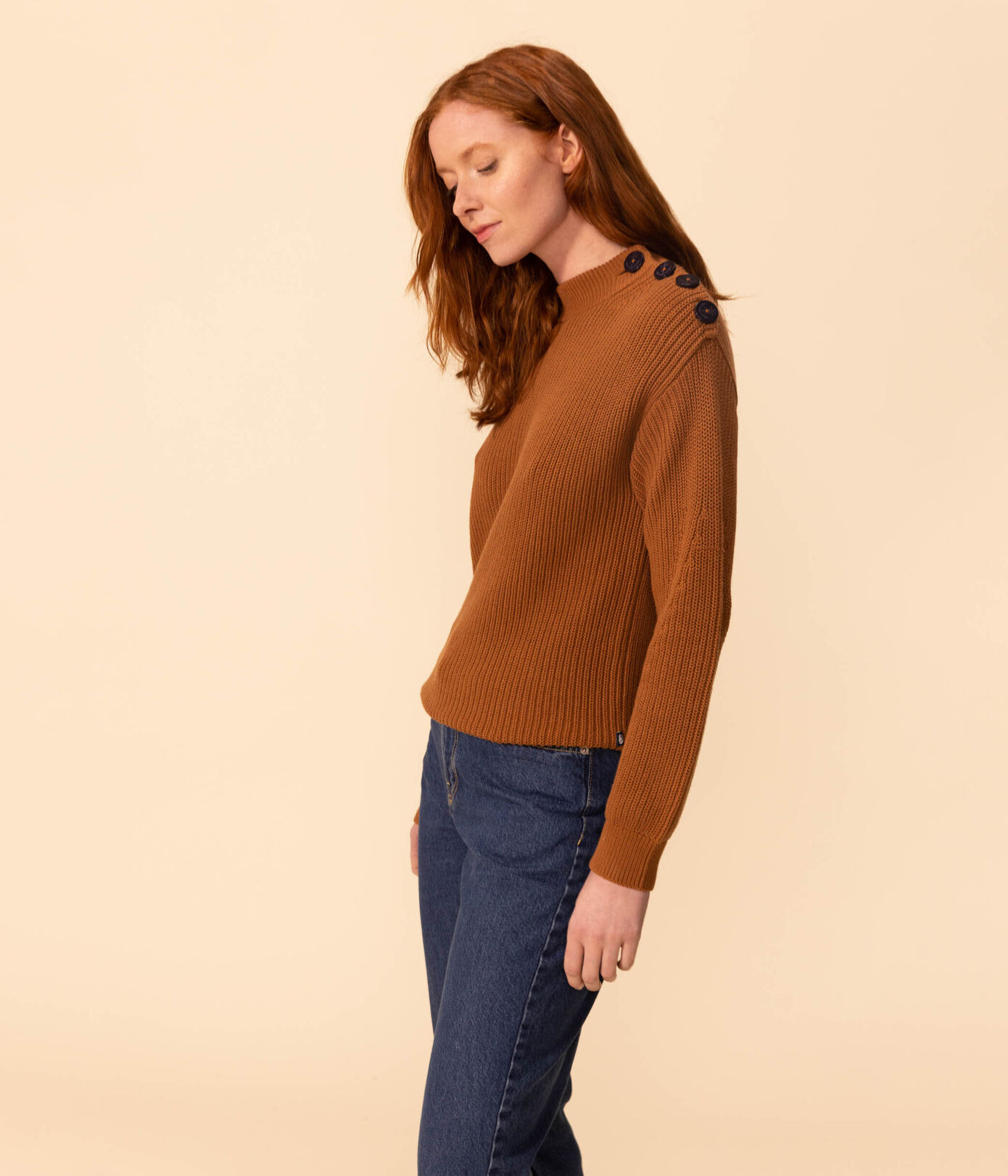 Pull en côte anglaise en coton Femme