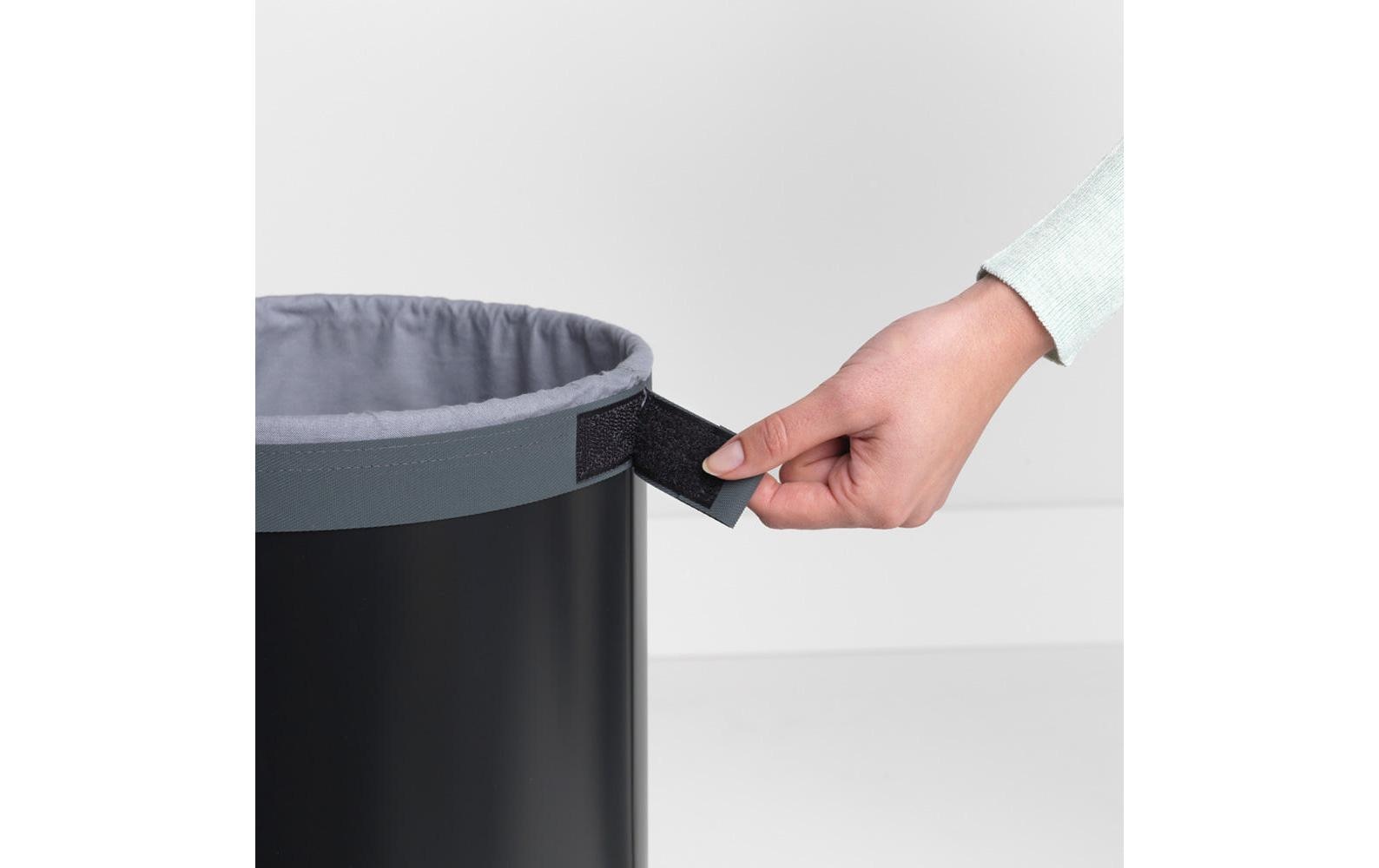 Wäschesammler mit Korkdeckel, 35 Liter, SchwarzWäschesammelbox