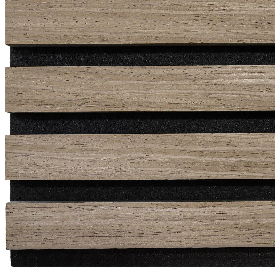 tectake Akoestische panelen Sonic Wall houtlook, Donker Eiken