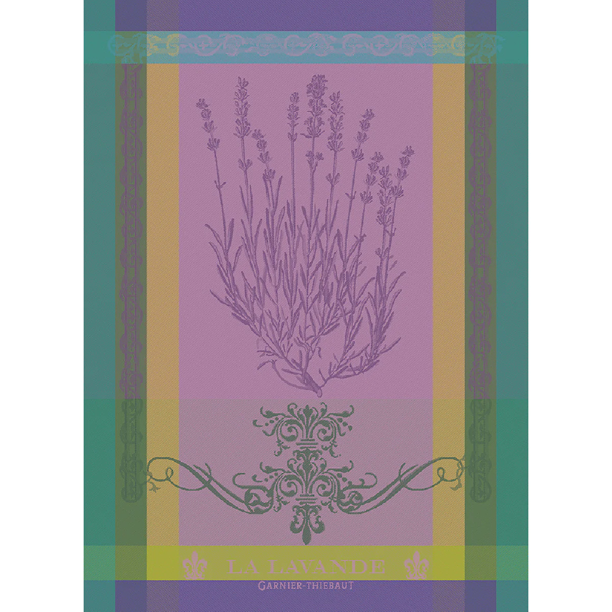 Torchon pur coton violet 56x77 Garnier Thiebaut