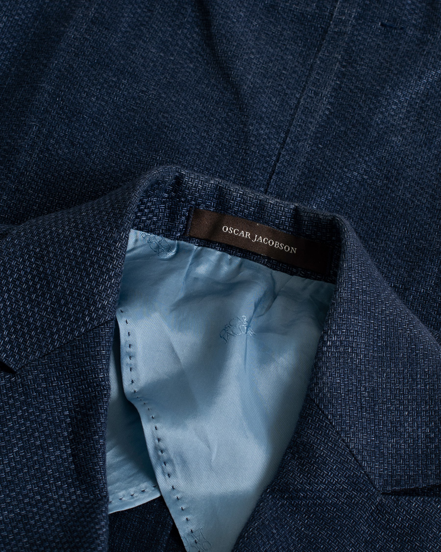 Oscar Jacobson Erik Double Breasted Blazer Blue