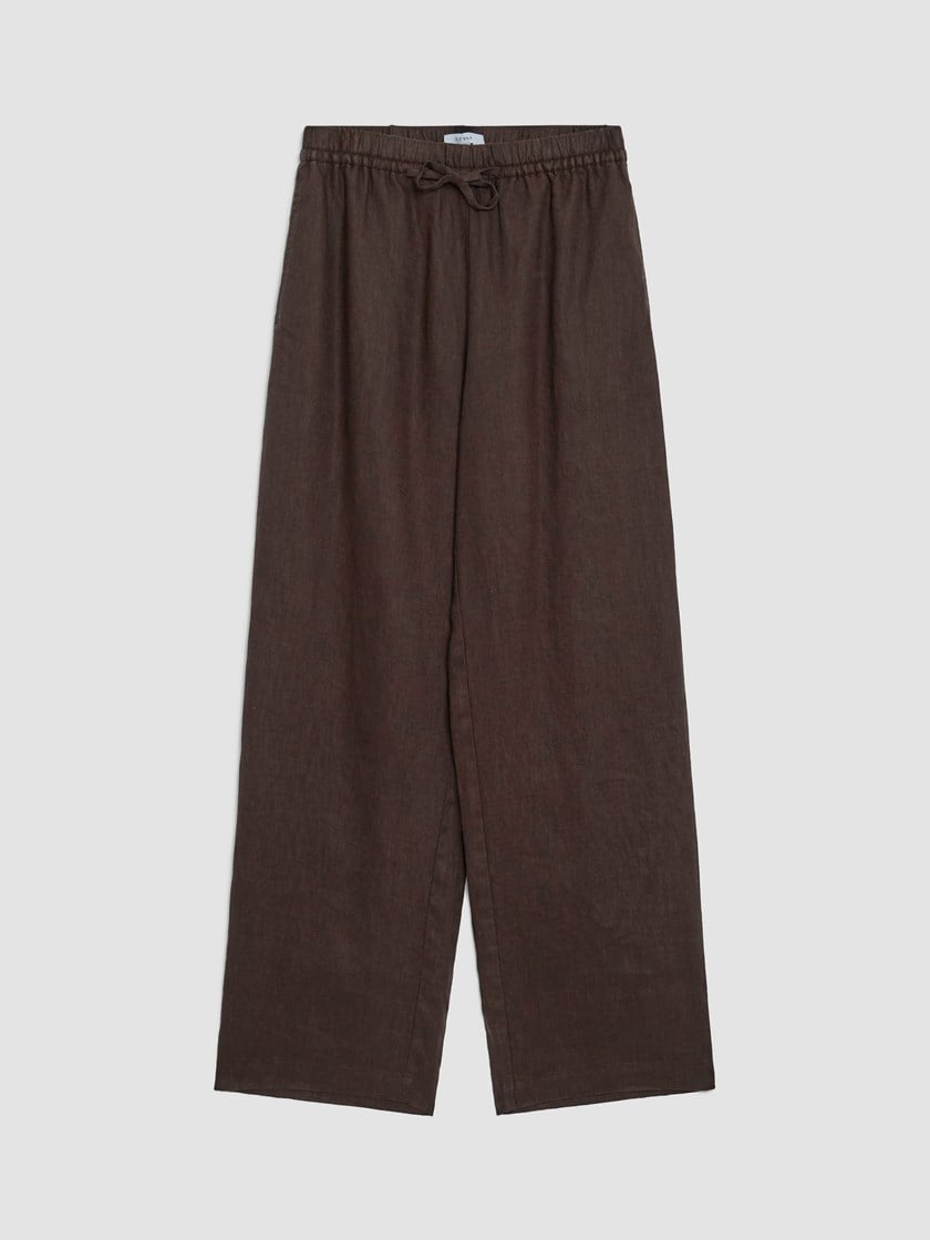 Diondra linbukse Chocolate Brown