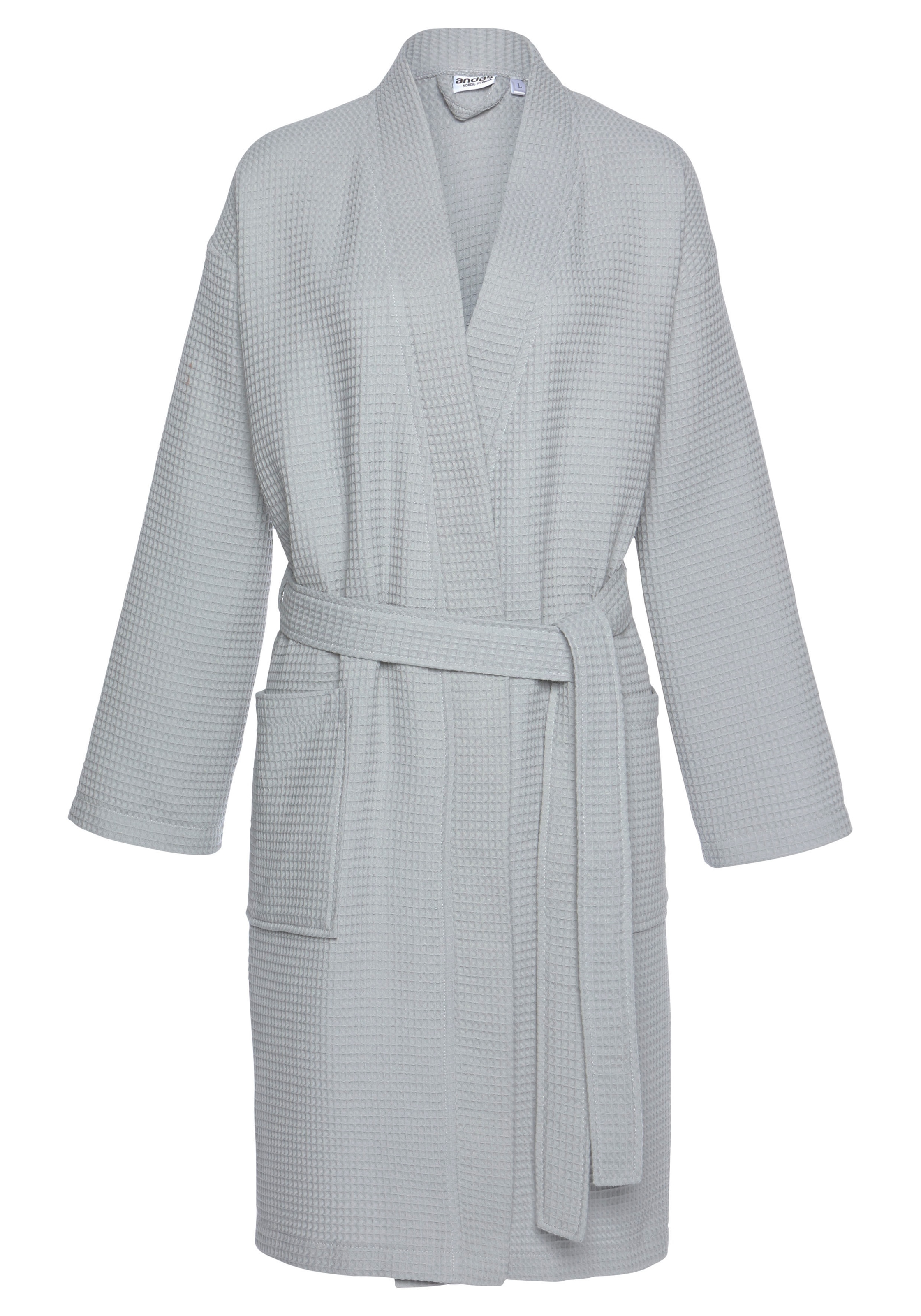 GOODproduct Unisex-Bademantel »Nora, ideal für Sauna & Spa, Hotelbademantel, Morgenmantel« 1 Stk. Damen & Herren, Kimono-Kragen, Waffelpiqué, Baumwolle, Reisebademantel