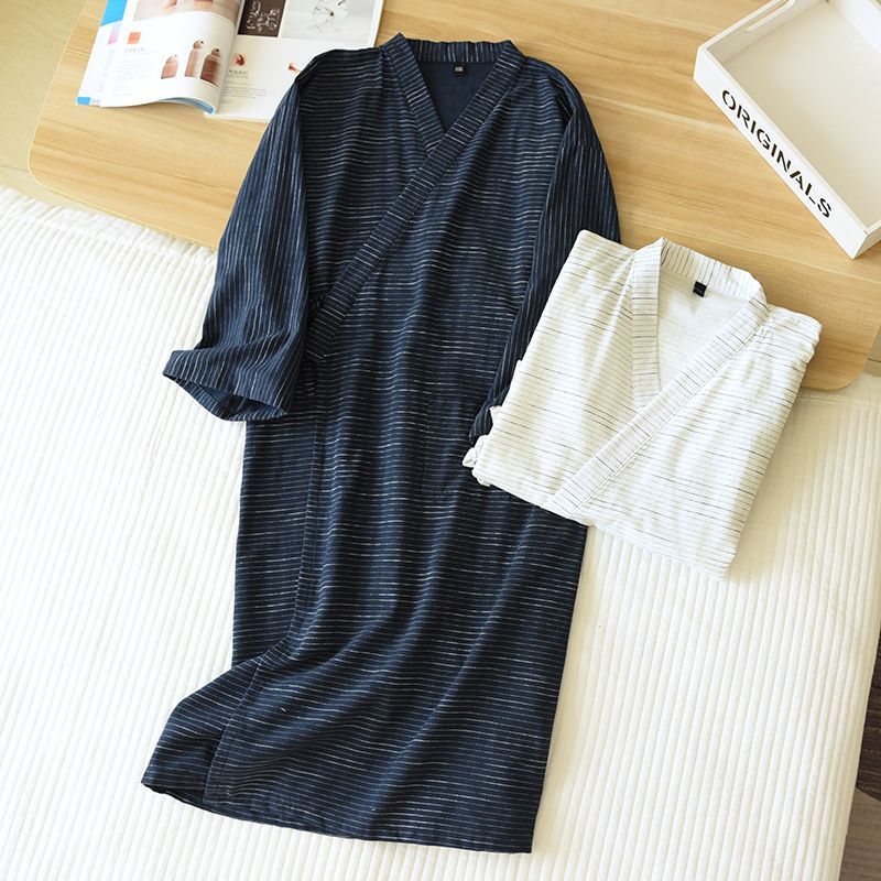 Somnus - Jacquard kimono badjas met 3/4 mouwen