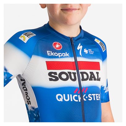 Maillot Manches Courtes Enfant Castelli Aero Kid Soudal Quick-Step 2024 Bleu