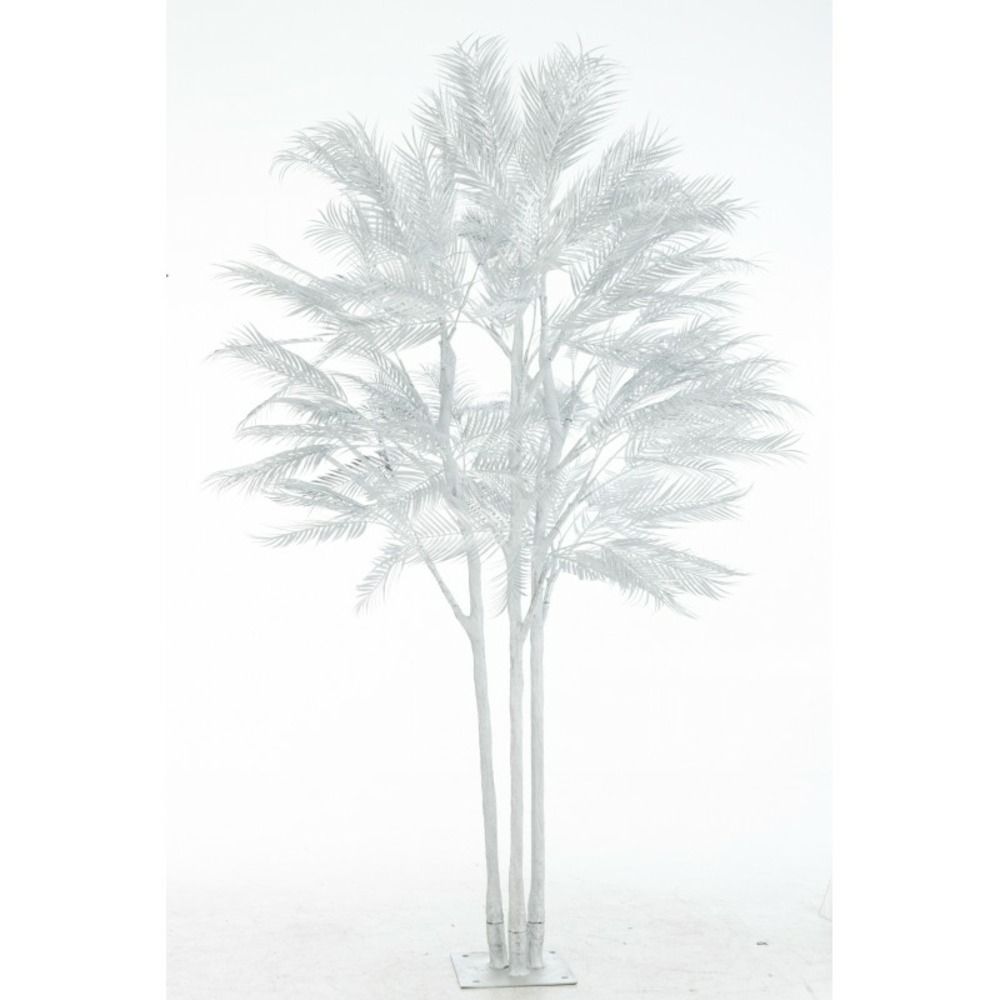 Arbre feuilles de palmier en métal argent 180x180x250 cm h250