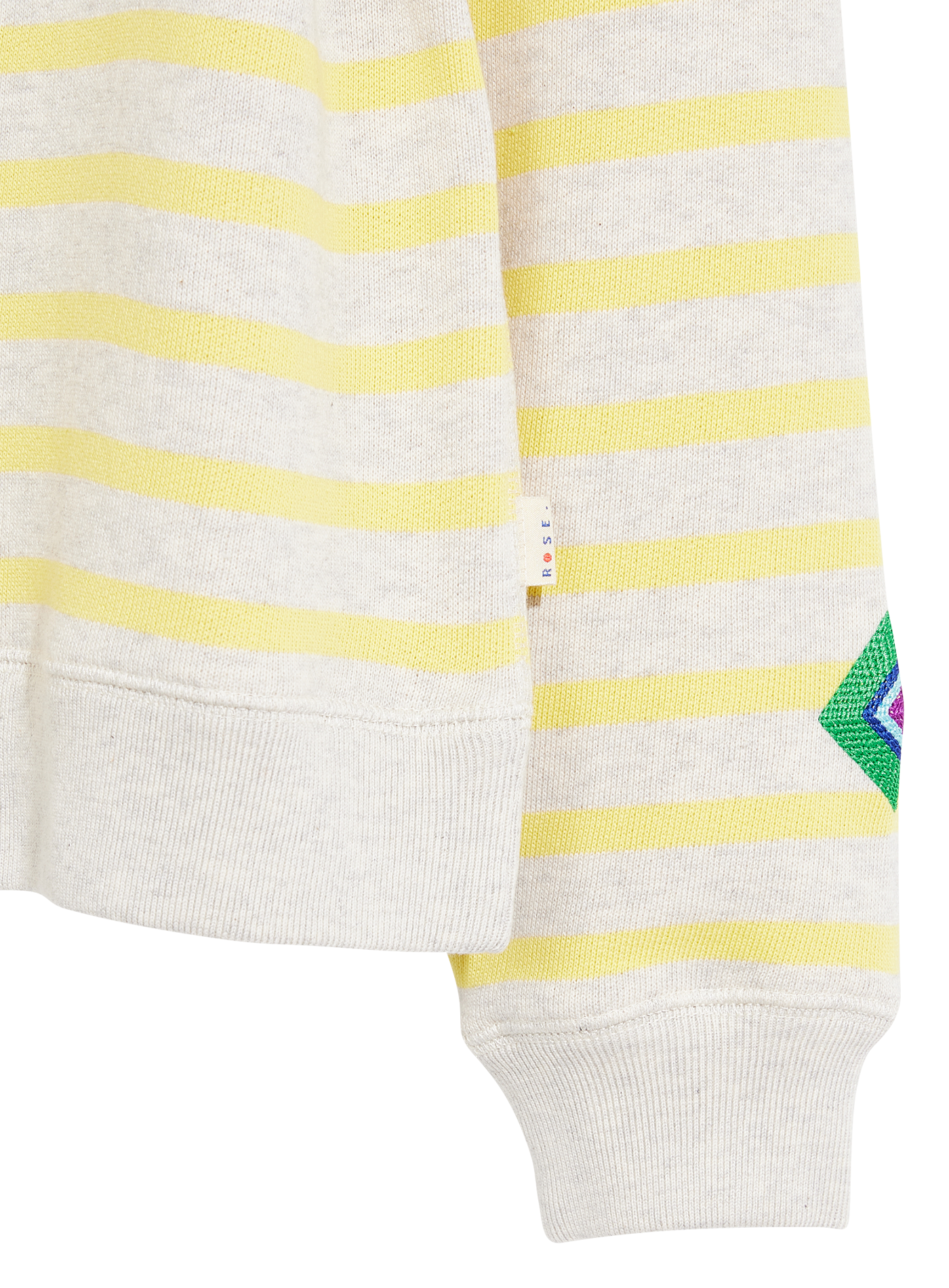 FADOL - Sweat col rond brodé en coton mélangé| Rayé