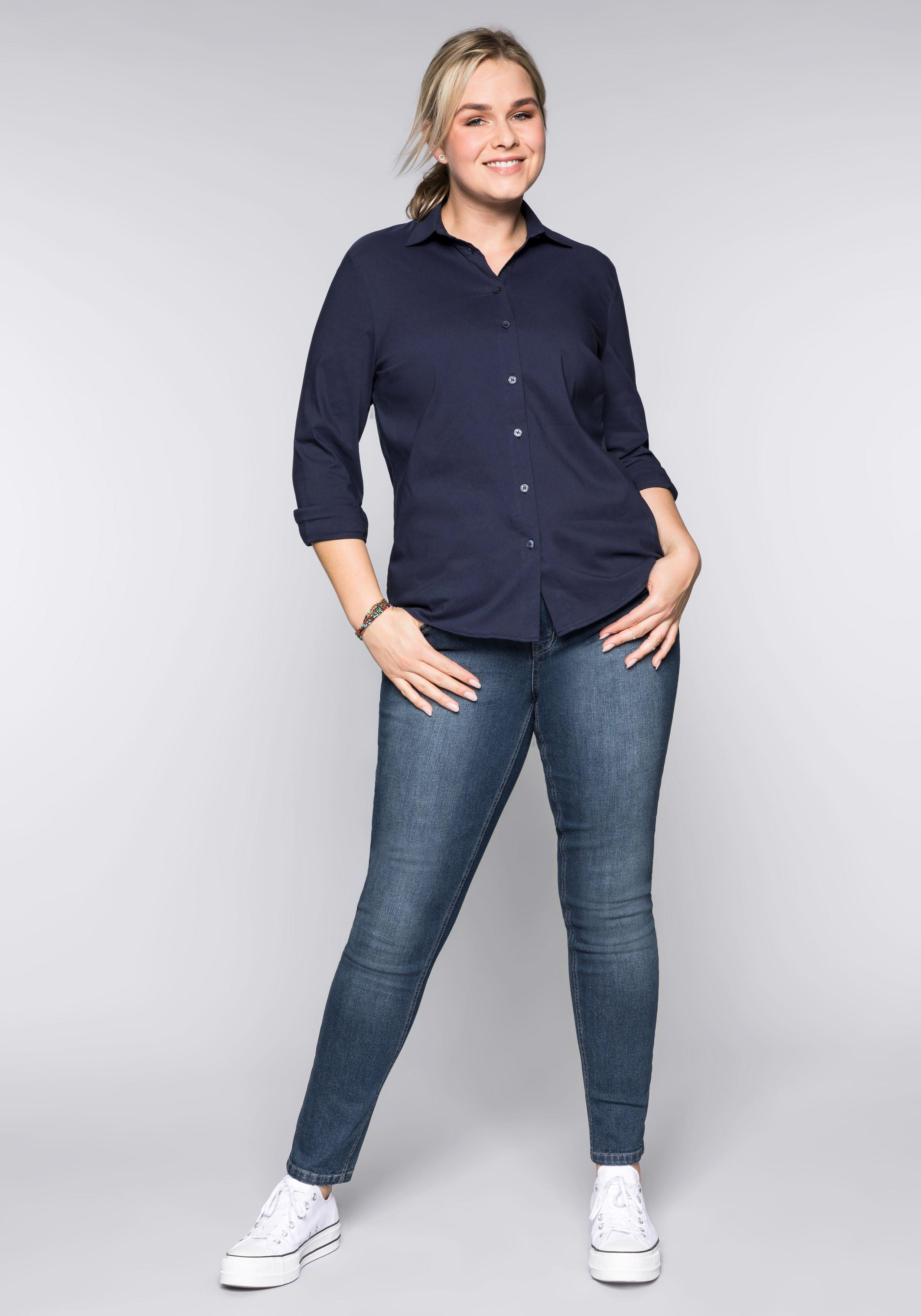 Schmale Stretch-Jeans mit Waschung