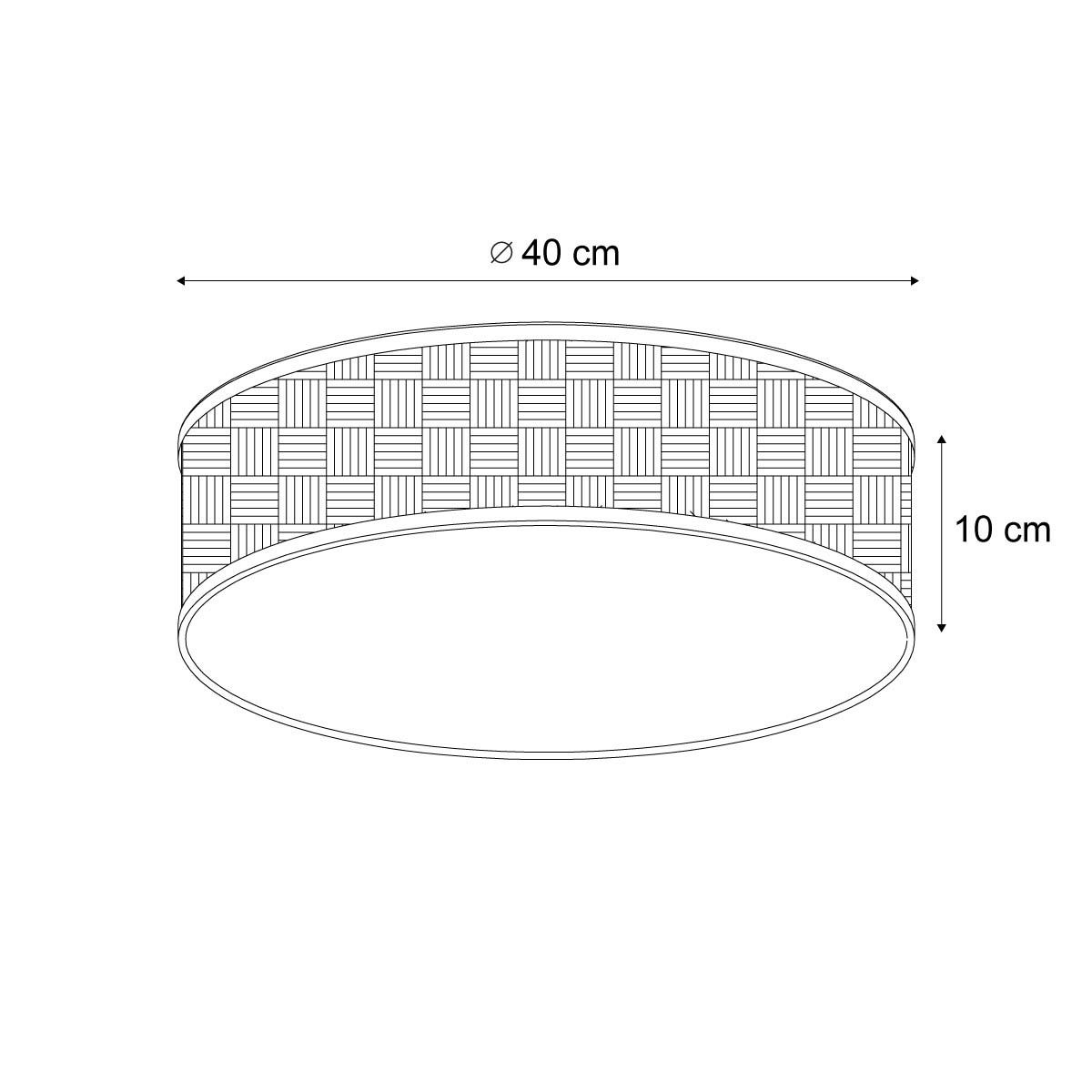 Oosterse plafondlamp rotan 38cm  - Trammy
