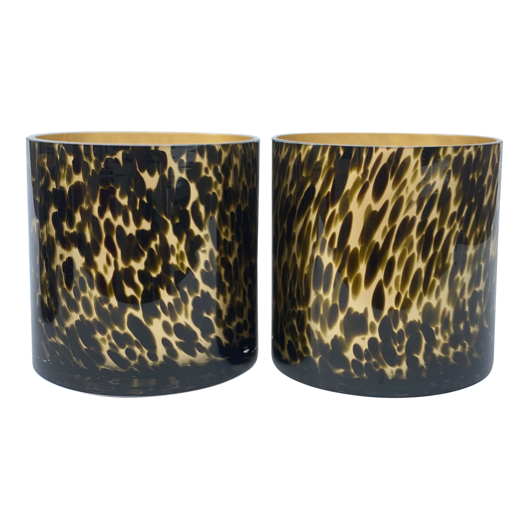Waxinelichthouder Celtic gold cheetah Ø15 - set van 2