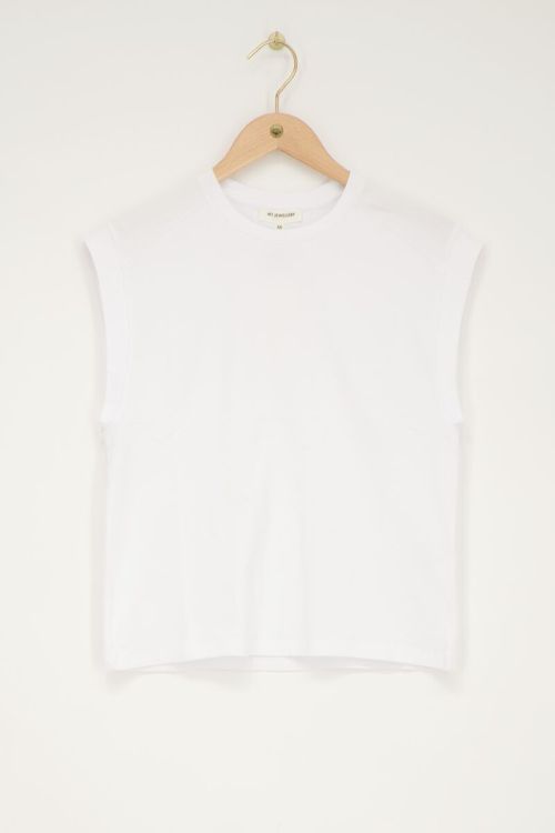 Witte top mouwloos