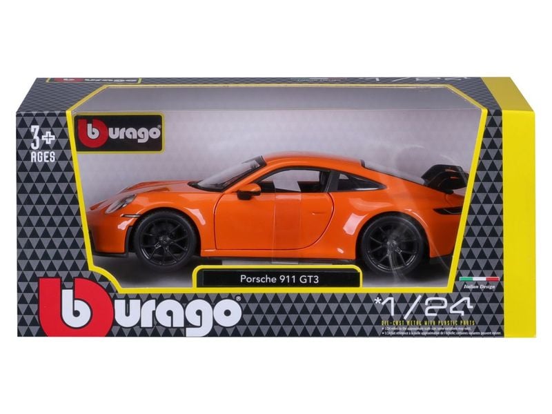BBurago Porsche 911 GT3 Orange 1:24 Sammlermodell im Massstab 1:24