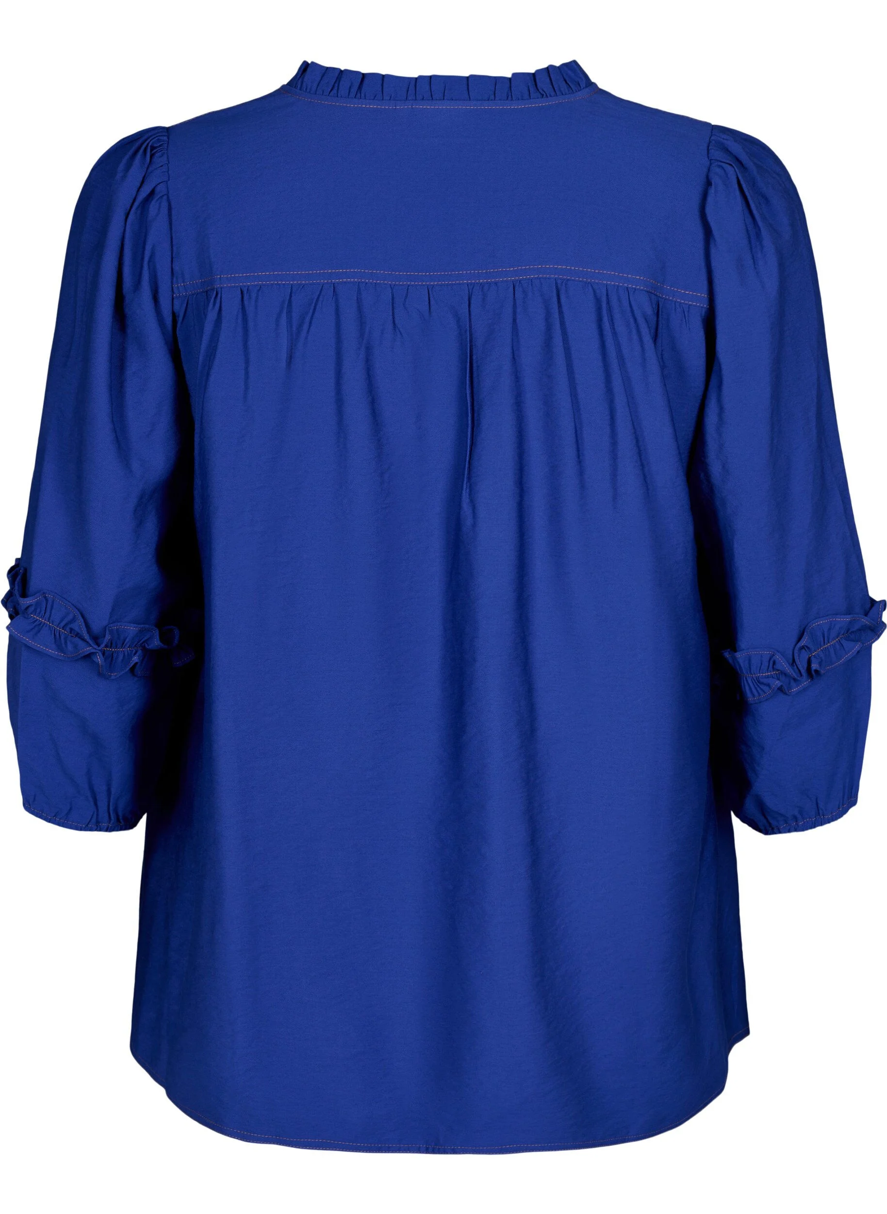Bluse med flæser