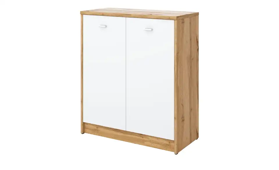 Kommode Ravenna Eiche (Nachbildung), Weiß 74 cm 85,4 cm ohne Schubladen